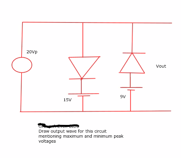 20Vp
Vout
9V
15V
Draw output wave for this circuit
mentioning maximum and minimum peak
voltages
