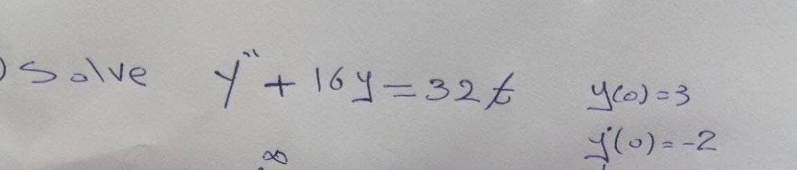 OSolve
Y + 164=326
yo)=3
(0)=-2
