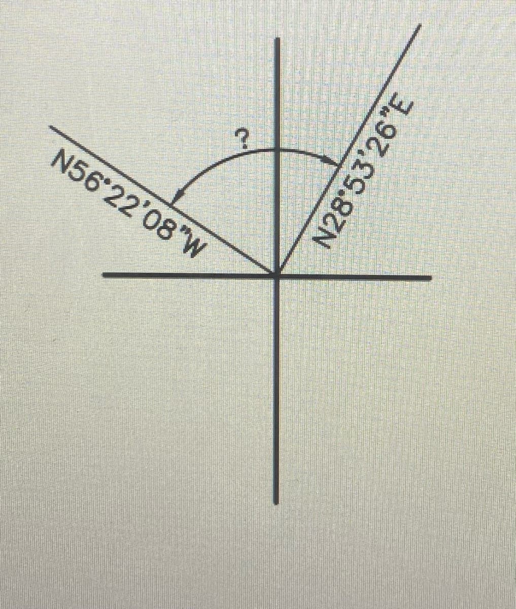 N56°22'08"W
N28′53′26″E