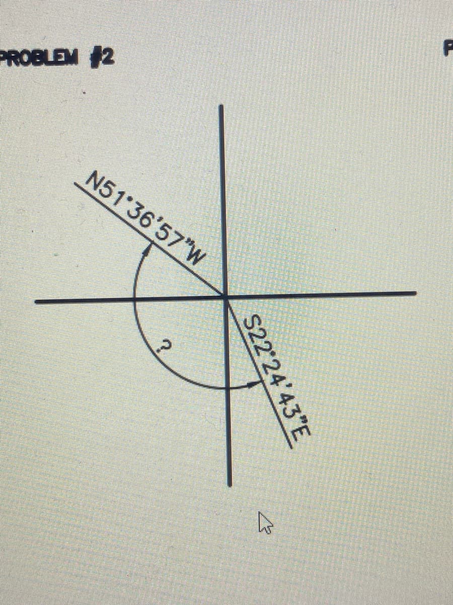 PROBLEM #2
N51*36'57"W
WIEDERTE
MEBERETE
CAREER
INSIDIOU
126800
S22°24′43″E
K