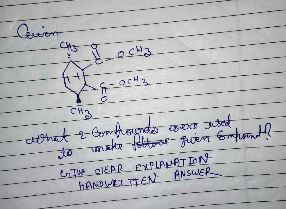 Cewen
CHA
LOCH ₂
G- OCH ₂
CAB
tਅਰ ਉਸ ਗਰਡ BE US
ਹੀ
to make foltour guien Empoint?
GIVE CLEAR EXPLANATION
HANDWRITTEN ANSWER