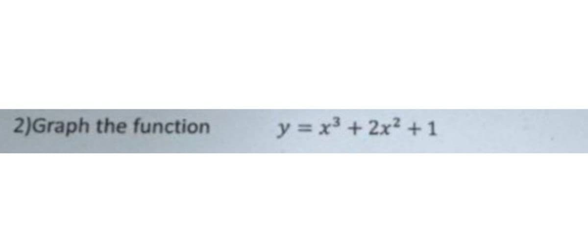 2)Graph the function
y=x³ + 2x²+1