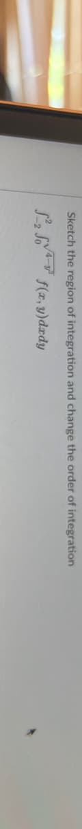Sketch the region of integration and change the order of integration
S²₂ SOVA-
f(x, y)dxdy