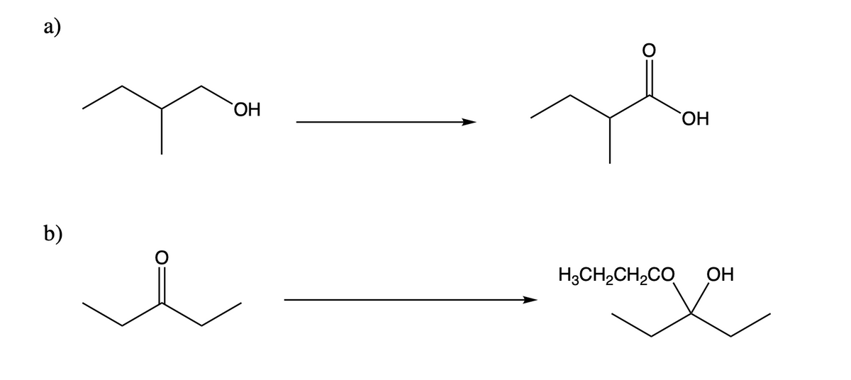a)
ОН
b)
H3CH2CH2CO
ОН
