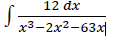 12 dx
x³-2x²-63x