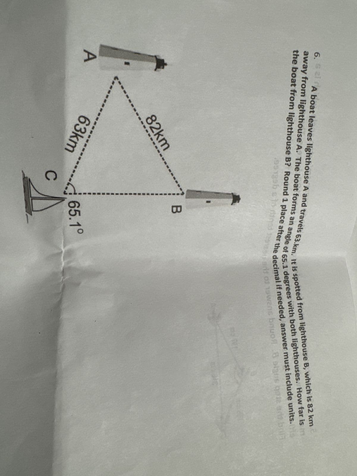 5. Scientists can use a set of footprints to calculate an organism's step angle, which is a
measure of walking efficiency. The closer the step angle is to 180 degrees. The more
efficiently the organism walked. The diagram below shows a set of footprints for a dinosaur.
Find the step angle B. Round answer to the nearest tenth of a degree.
C
155 cm
B
316 cm
197 cm
A
11
8
Frea
3
masa
muco