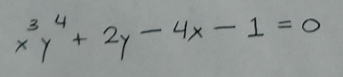 *
4
y+2y-4x-1=0