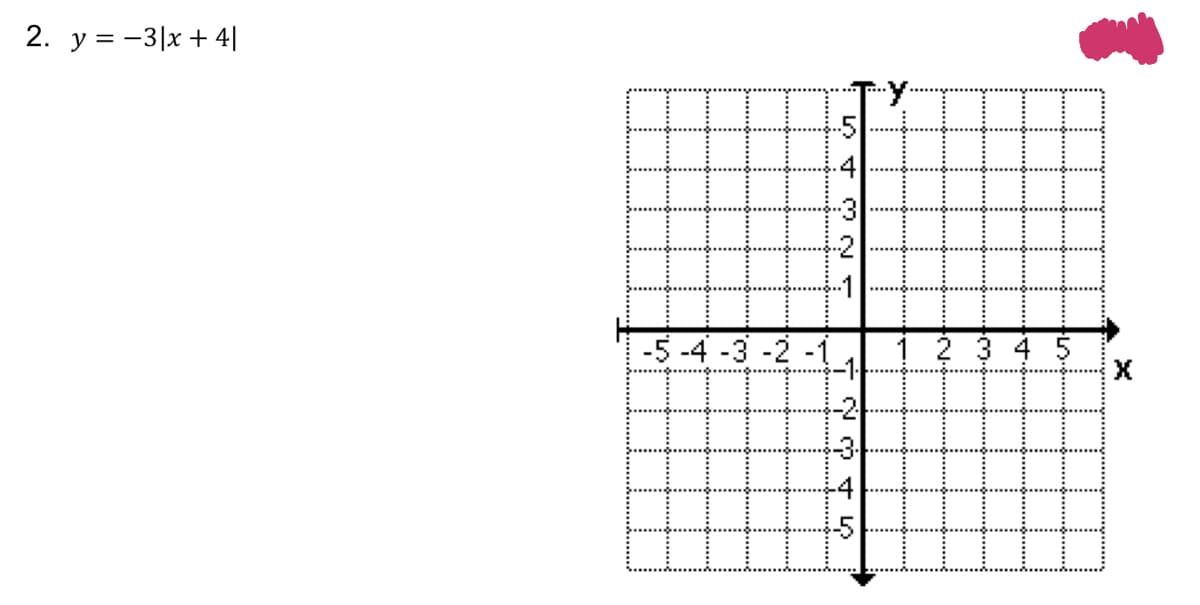 2. y = -3|x + 4|
