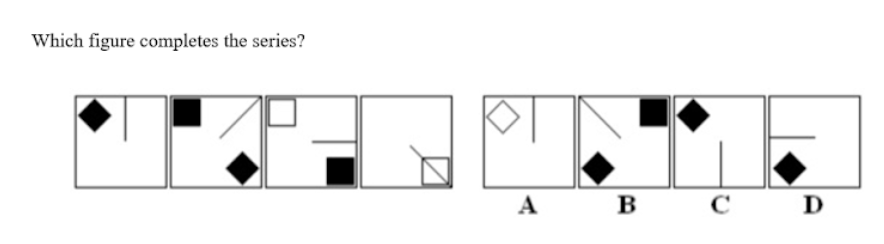 Which figure completes the series?
A
в с D
B
