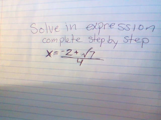 Solve in expre sSIon
com plete step by Step
