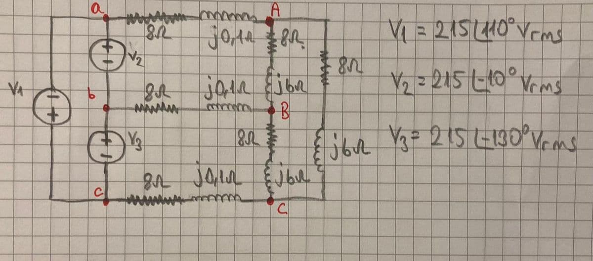 Wwww. m m
VI = 215140°Vrms
V = 215 Ll0°Vrms
MA
mmm
Va= 215 L190° Vems
C
C.
