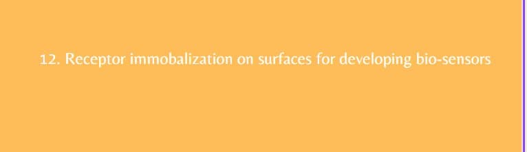 12. Receptor immobalization on surfaces for developing bio-sensors