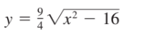 y = ?Vx² – 16
