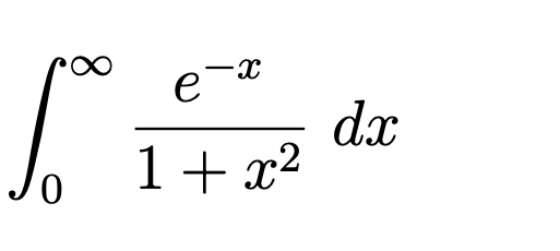 e-x
1² 14+7²"
1 + x²
0
dx