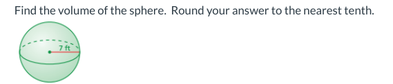Find the volume of the sphere. Round your answer to the nearest tenth.