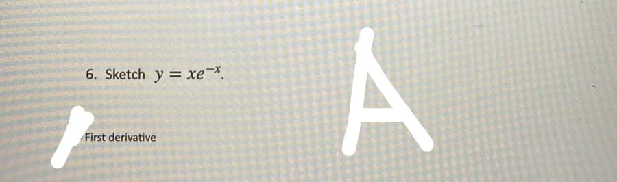 6. Sketch y = xe-x.
First derivative
A