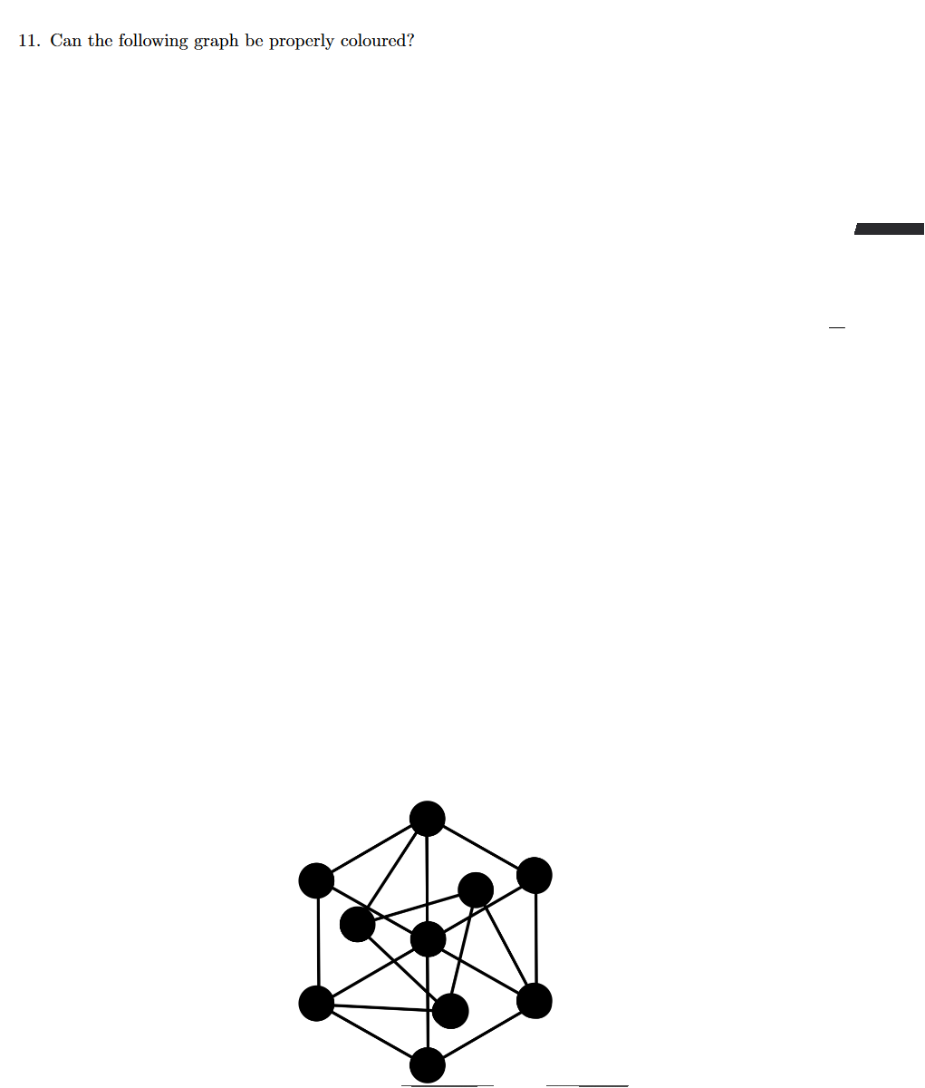 11. Can the following graph be properly coloured?