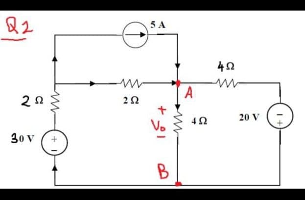 5 A
42
A
20 V
Vo
30 v
2.
