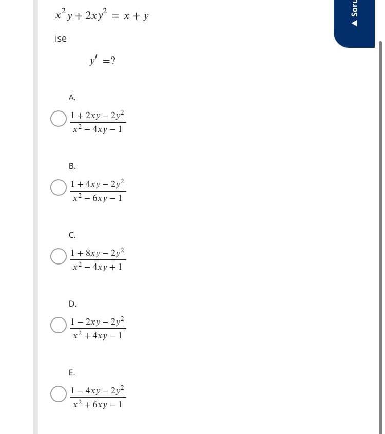 x²y+ 2xy = x + y
ise
y =?
