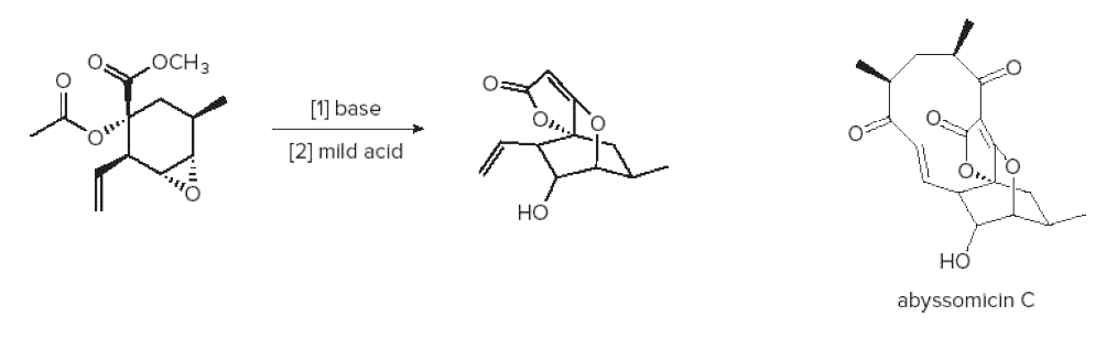 ОСНЗ
[1] base
[2] mild acid
Ои
Но
Но
abyssomicin C
