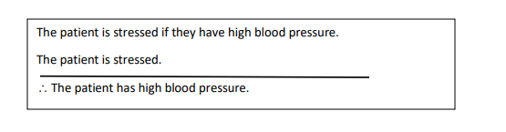 The patient is stressed if they have high blood pressure.
The patient is stressed.
.. The patient has high blood pressure.