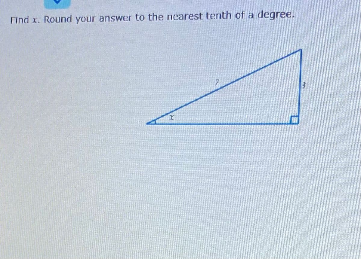 Find x. Round your answer to the nearest tenth of a degree.
