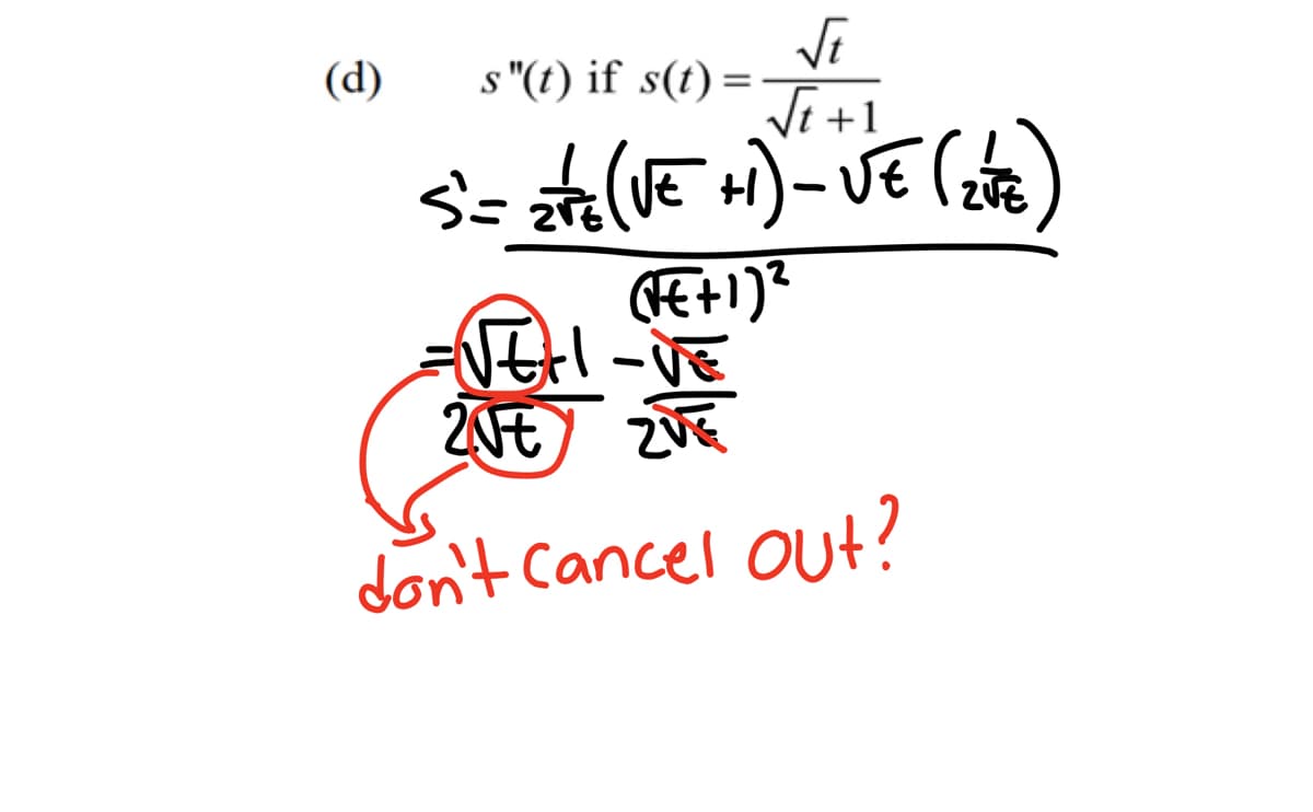 s "(t) if s(t) =
Vi +1
(d)
don't Cancel oUt?
