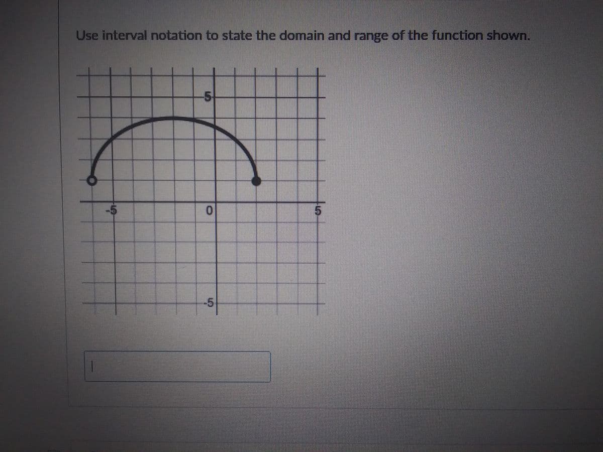 Use interval notation to state the domain and range of the function shown.
4
-5
10