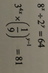 8* +2' = 64
%3D
34x x
リー1
=81
%3D
