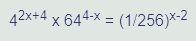 42x+4 x 644-x = (1/256)*-2