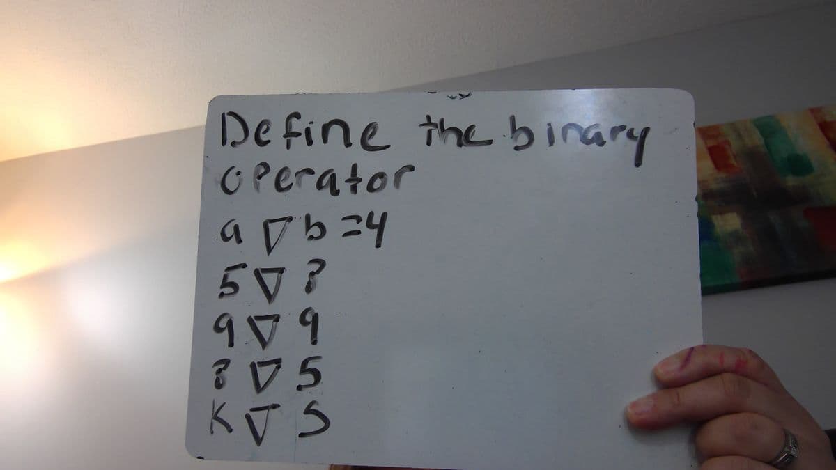 De fine the binary
OPerator
5V?
hに94»
KTS
