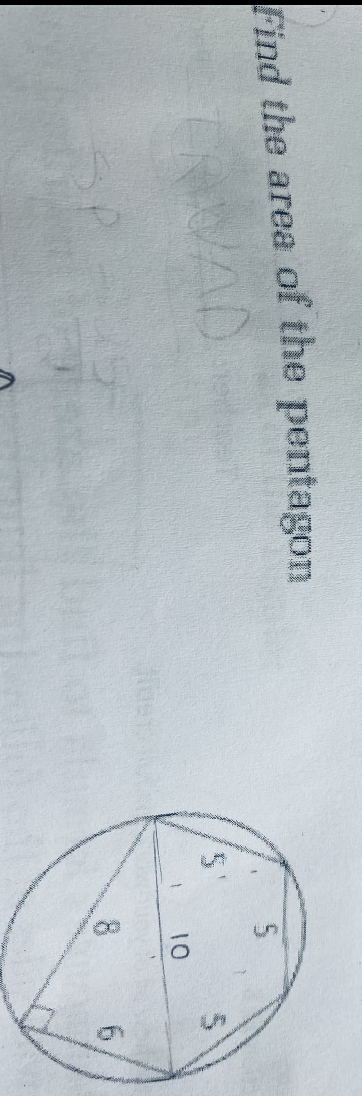 Find the area of the pentagon
RWAD
5
5
10
S