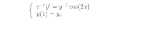 Sexy' = y ¹ cos(2x)
y(1) = yo