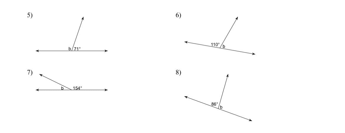 5)
7)
b
b/71°
154°
6)
8)
110°/b
86°