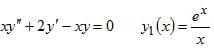 " +2y' - xy = 0 n (x) =-
