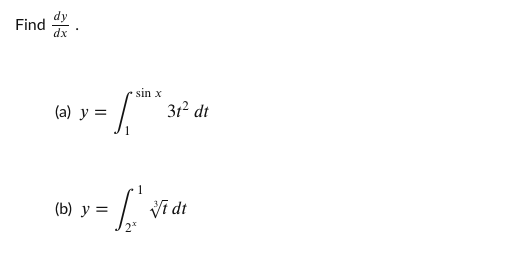 Find
dx
sin x
(а) у 3
312 dt
(Б) у %3
Vi dt
