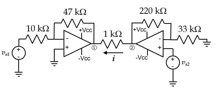 47 k2
220 k2
10 k2
+Vc,
33 kQ
+Vcc
1 kΩ
+
+
+
Vs1
-Vcc
-Vc
V 52
+
