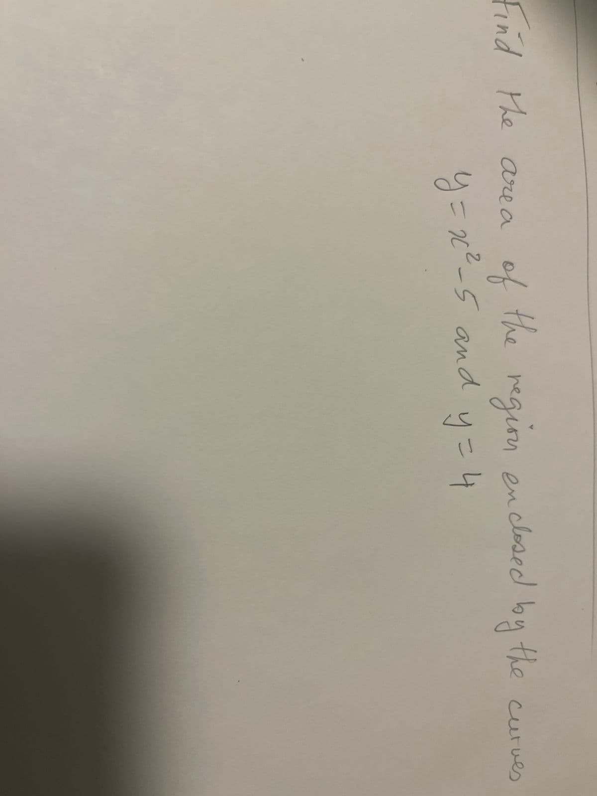 of the region
of
or
y=x²-5 and y = 4
Find the area
enclosed by the
curves