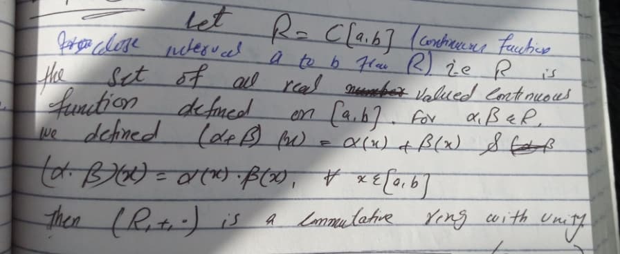 let
Ra Cla.b? (contreceser Faubie
at6 H R) że R
is
Hhe set o7 al real greanebet Valued lort nuous
Luntion defmed
we dehned deB pw
te B300=oけP00, 4 xE[eb
(a.67. for
aBeR,
en
tRat:) is a Lommulahie Yeng euith u
