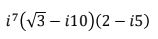 i7(√3-i10) (2 - i5)