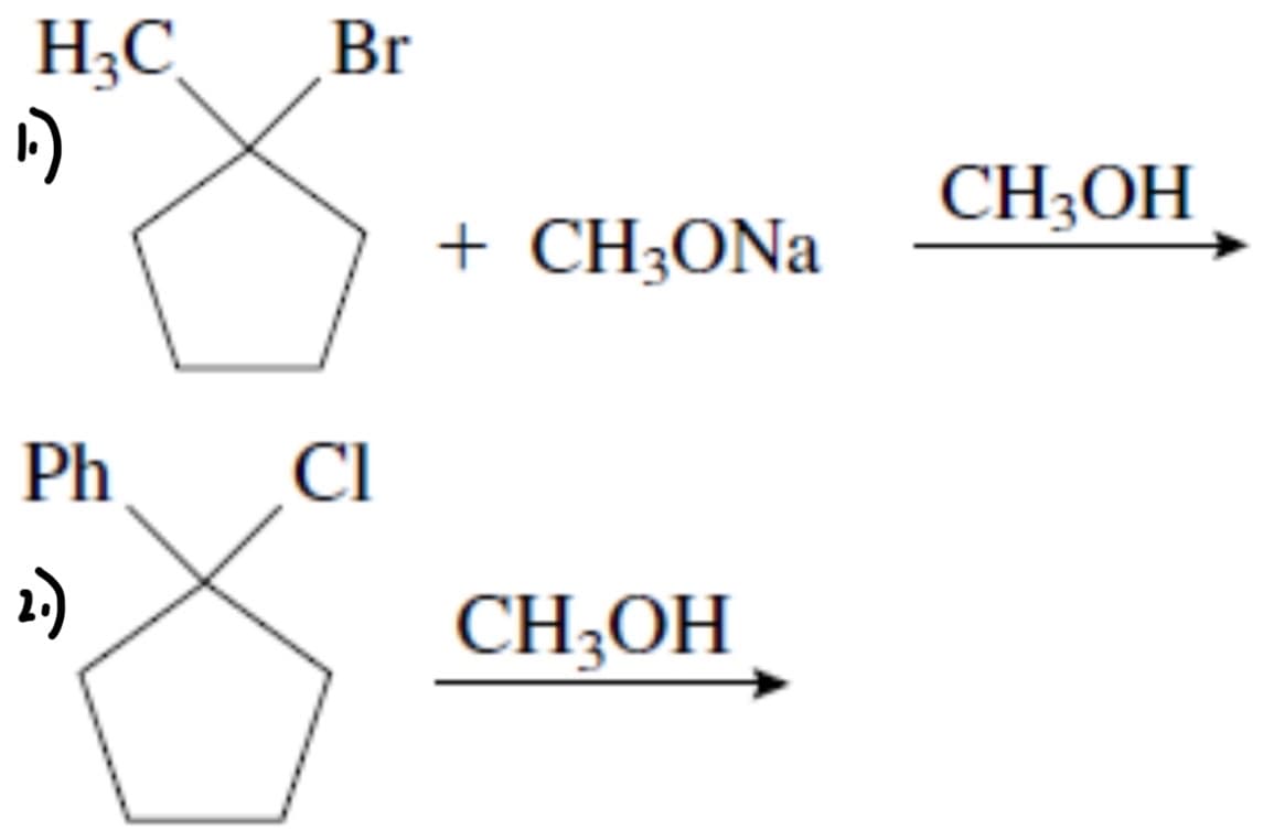 H₁₂C
1.)
Br
Ph
Cl
2.)
+ CH3ONa
CH3OH
CH3OH