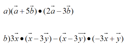 a)(a+5b)•(2a − 3b)
b)3x (x-3y)-(x-3y) • (−3x + y)