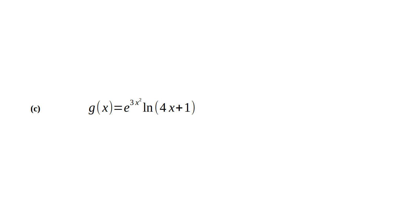 3x
g(x)=e* In(4x+1)
(с)
