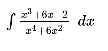 x3+6x-2
dx
x4+6x2
