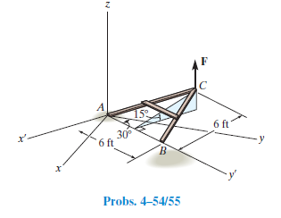 6 ft
30°
6ft
B.
х
Probs. 4-54/55
