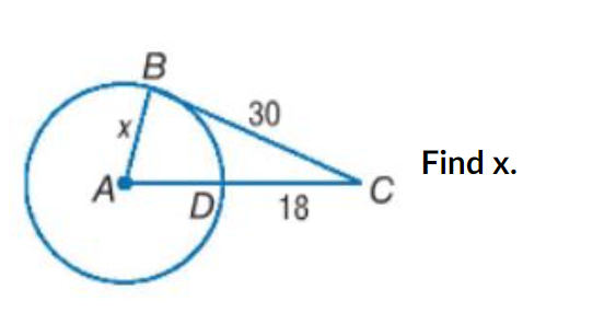 30
Find x.
A
D
18
