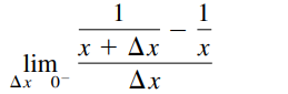 1
1
x + Ax
lim
Ax 0-
Ax
