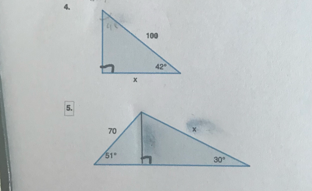 4.
5.
저녁
70
51°
X
100
ㄱ
42°
30°