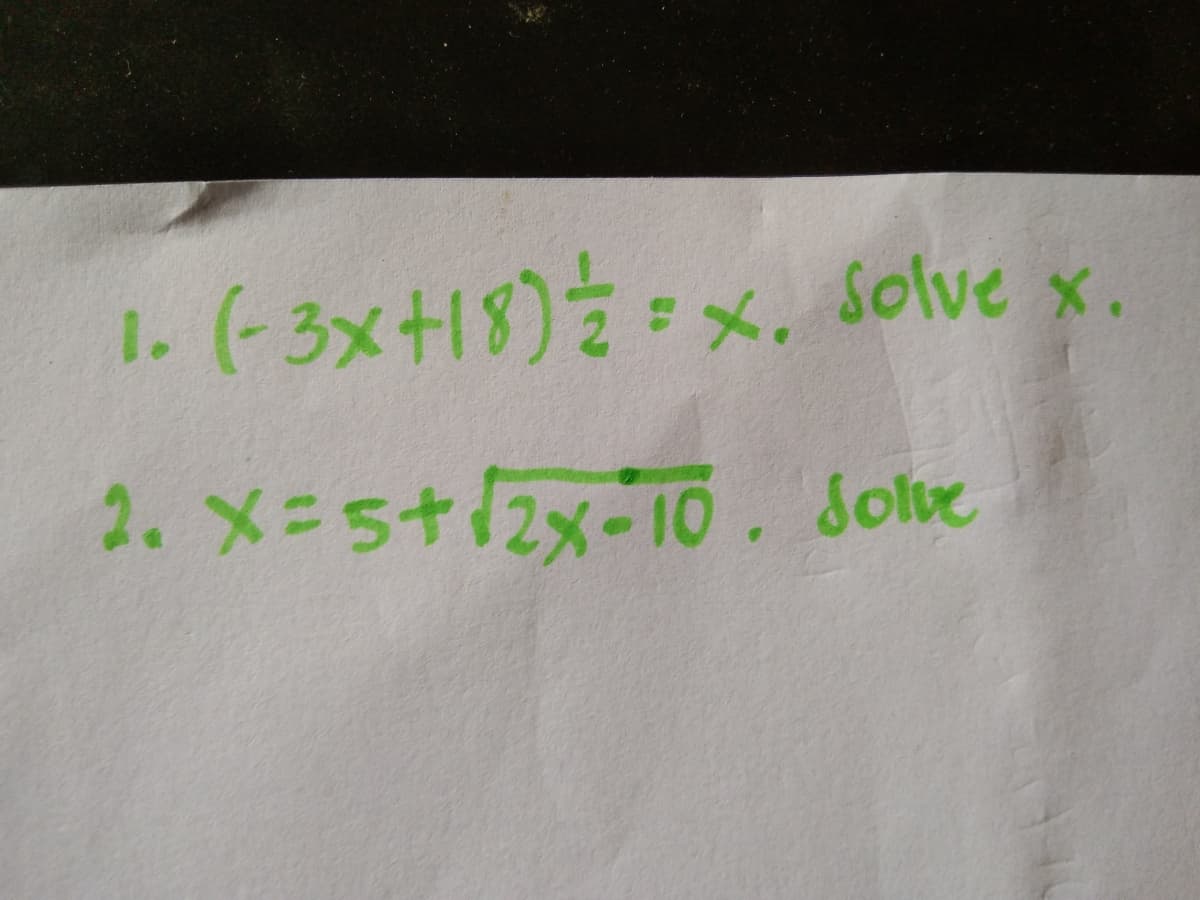 (-3x+18)言:メ.8Solve x.
2. メ=s+スメー10. Joive
