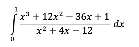 1
x3 + 12x2 – 36x + 1
dx
х2 + 4x — 12
